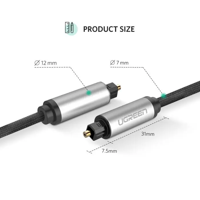 Ugreen Toslink optical cable - braided 3 m - box