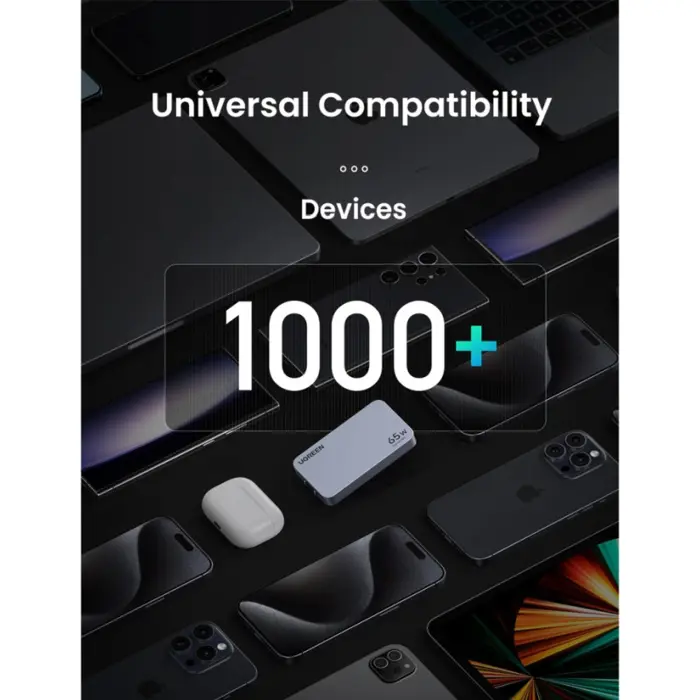 UGREEN Ultra-Slim Nexode Pro zidni punjač 65W, 2x USB-C, USB-A, GaNInfinity, sivi