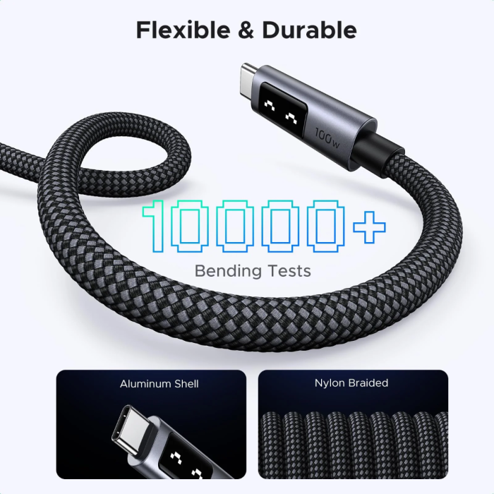Ugreen Uno USB-C na USB-C polnilni kabel 100W, 1M