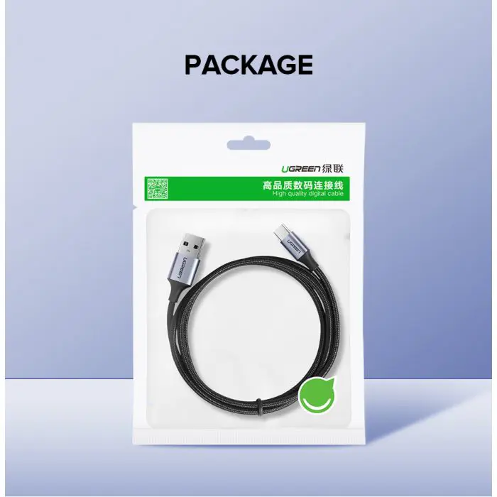 UGREEN USB 2.0 A to USB-C cable 2m (black) - polybag