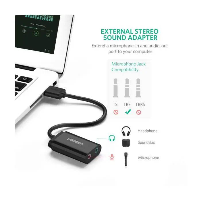 Ugreen USB 2.0 to 3.5mm audio adapter - box