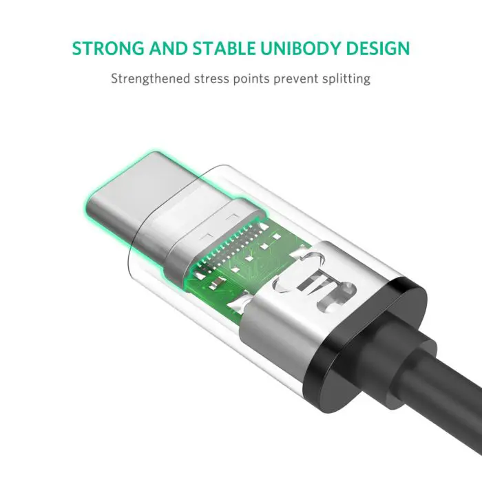 UGREEN USB 2.0 USB-C to USB-C 0.5m (black) - polybag