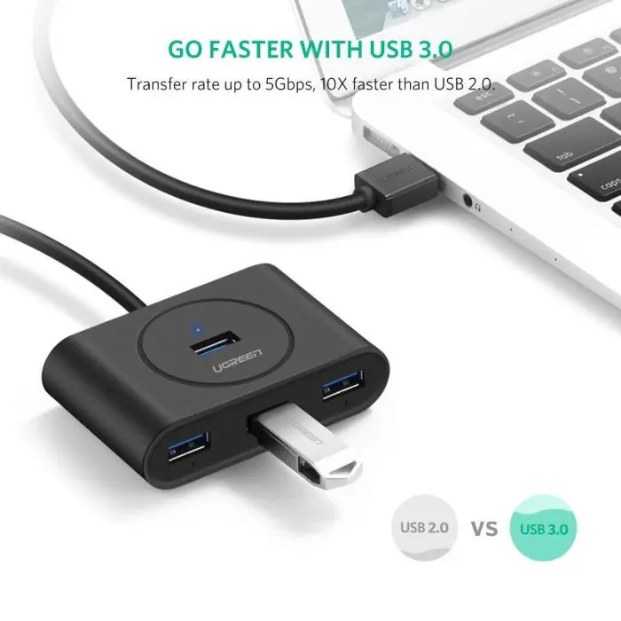 Ugreen USB 3.0 4 Ports Hub black 0.5m - box