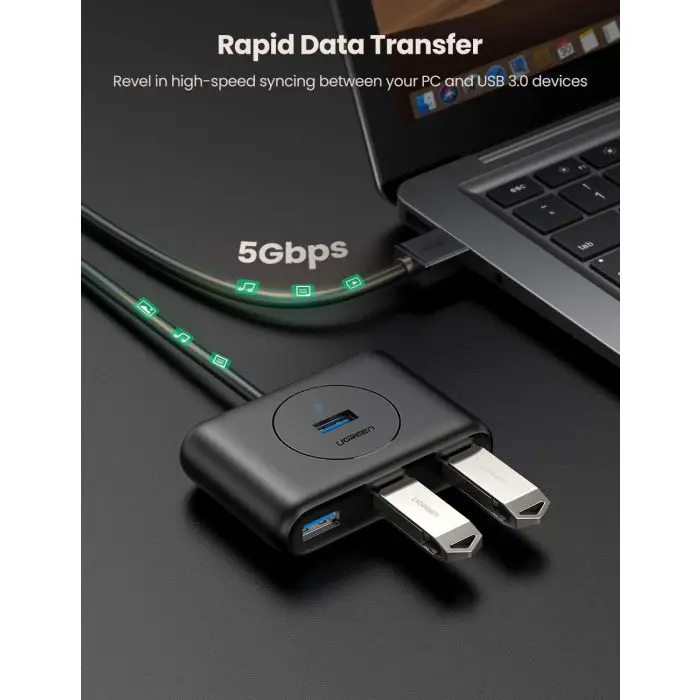Ugreen USB 3.0 4 Ports Hub black 1m - box