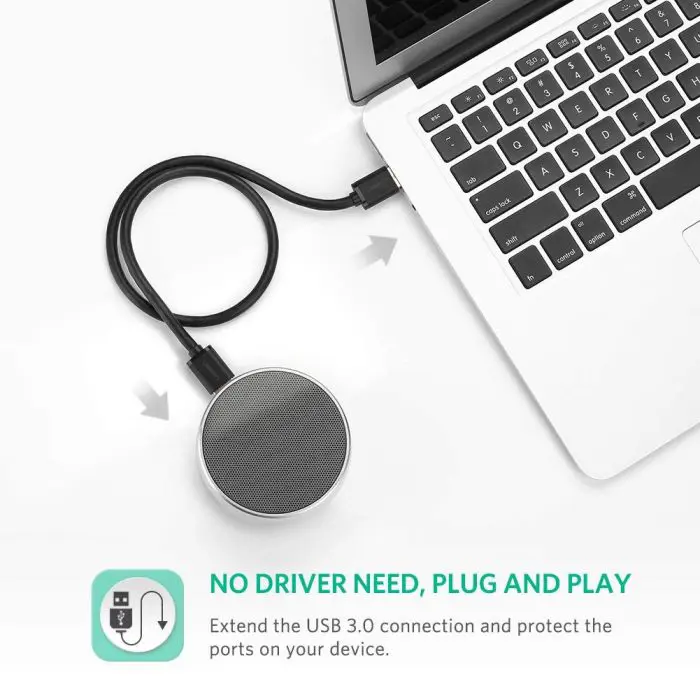 Ugreen USB 3.0 cable (M to M) black 0.5 m - polybag