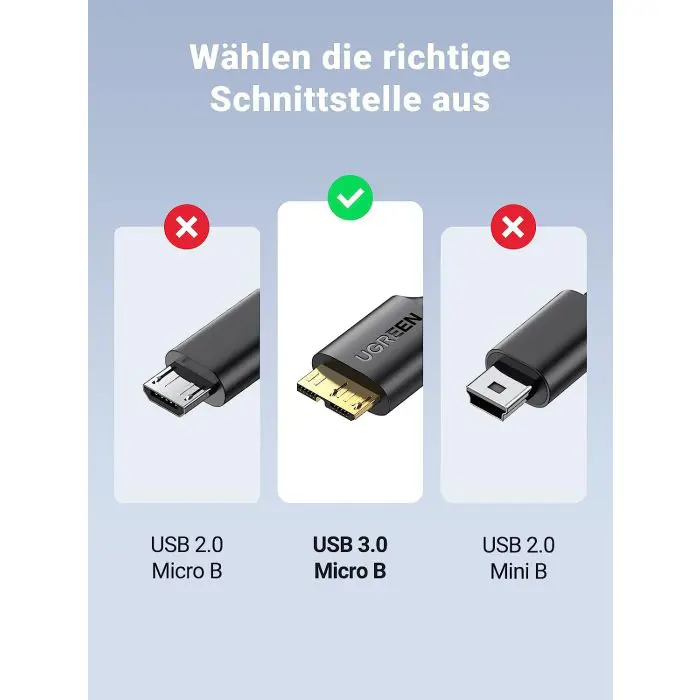 Ugreen USB 3.0 cable USB A to Micro B, 2m