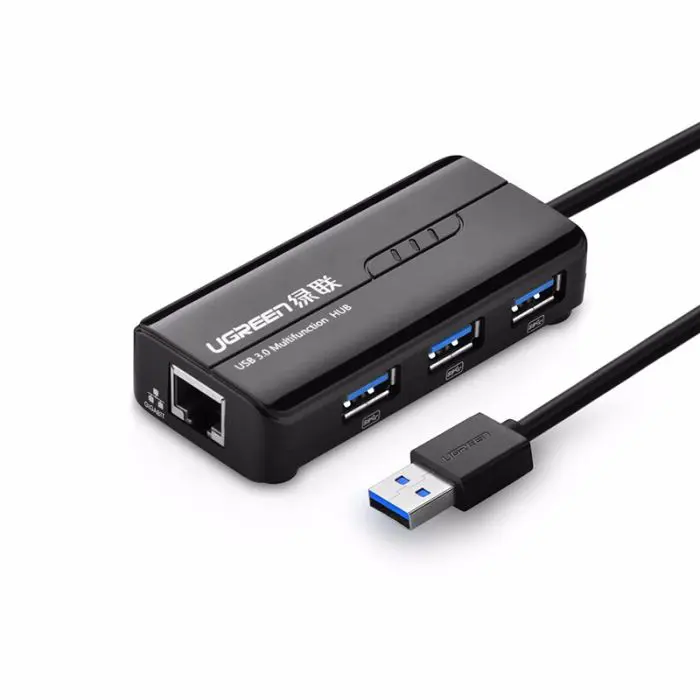 Ugreen USB 3.0 hub on 3x USB A and RJ45 - box