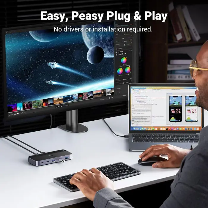 UGREEN USB 3.0 switch for 2 computers that share USB C & A devices.
