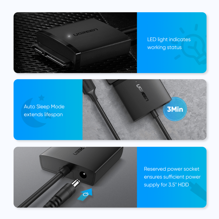 Ugreen USB 3.0 to SATA Hard Drive Adapter - box