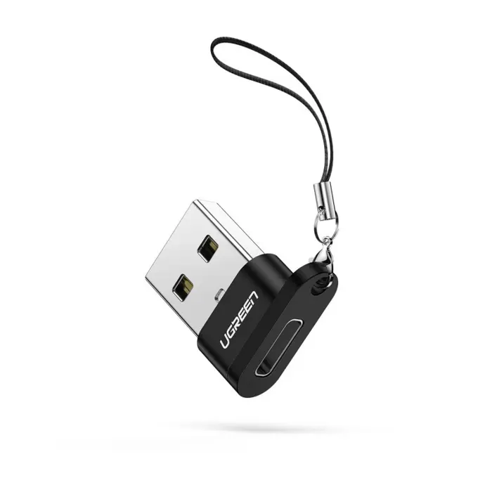 UGREEN, USB-C 3.1 (F) / USB-A 2.0 (M), crni