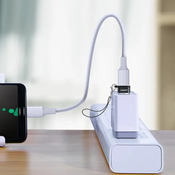 UGREEN, USB-C 3.1 (F) / USB-A 2.0 (M), crni