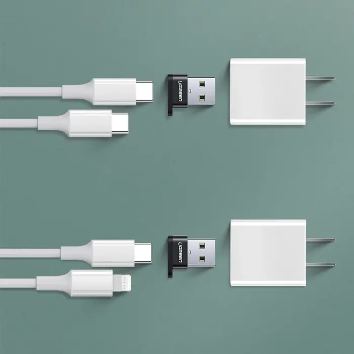 UGREEN, USB-C 3.1 (F) / USB-A 2.0 (M), crni