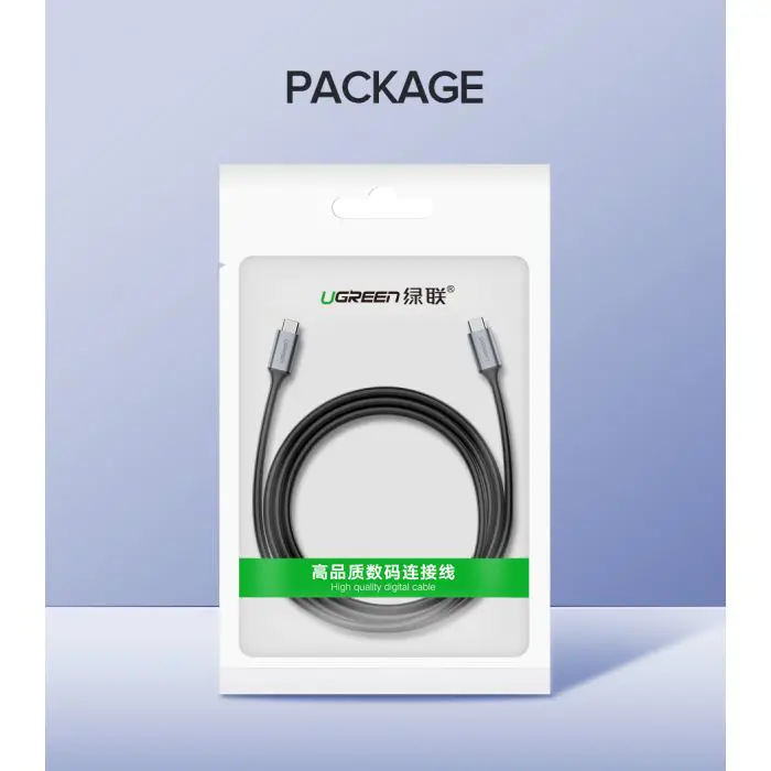 Ugreen USB-C 3.1 Gen1 3A 60W cable, 1.5m - polybag