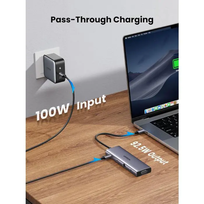 UGREEN USB C Hub, 10-in-1 USB-C with dual output for 4K HDMI & VGA, 100W PD.