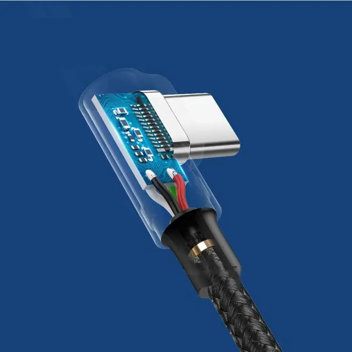UGREEN USB-C (M) na USB 2.0 A (M), 3A, kutni 90°, crni, 2m