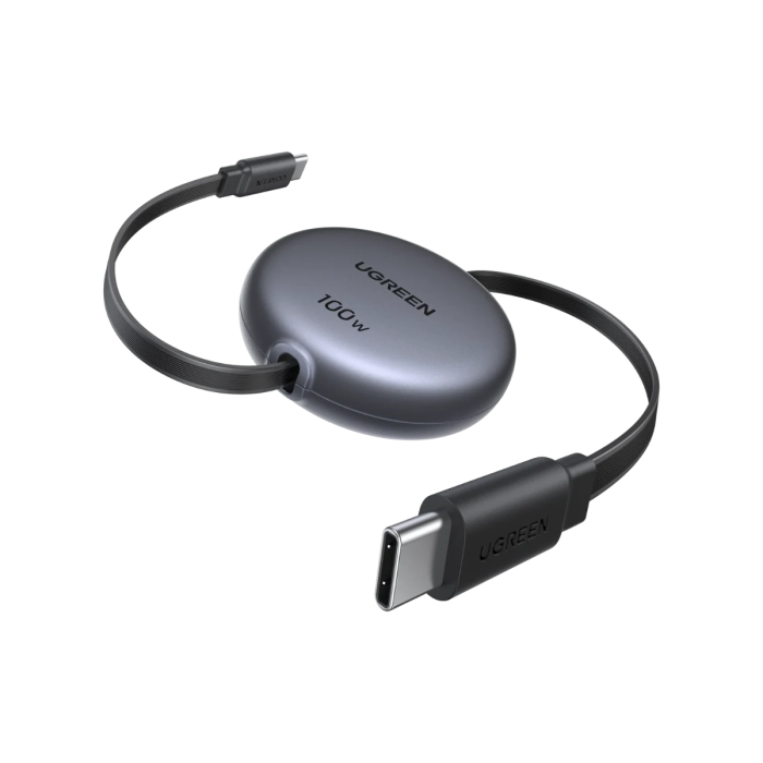 Ugreen USB-C na USB-C izvlečni polnilni kabel 100W, 1M