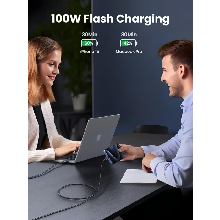 Ugreen USB-C on USB-C Cable 100W, 0.5m