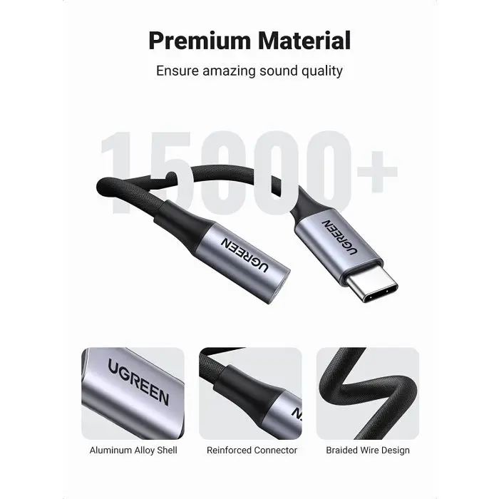 UGREEN USB-C to 3.5mm Audio Adapter for iPad Pro, Samsung...