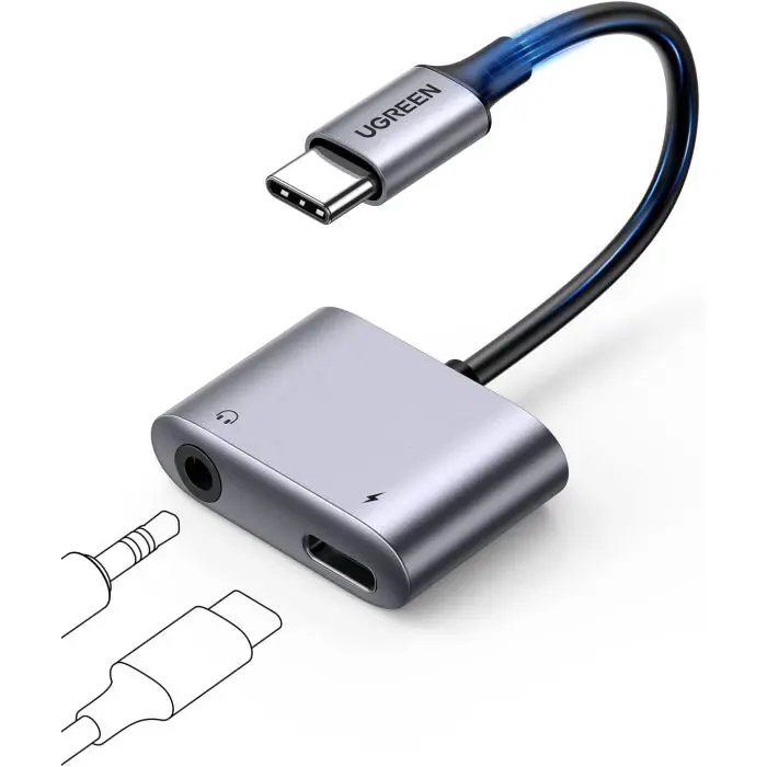 Ugreen USB C to 3.5mm headphone adapter and 2 in 1 charging