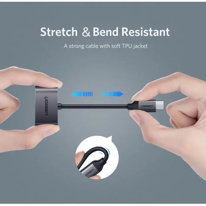 Ugreen USB-C to 3.5mm + USB-C Hub Adapter - box
