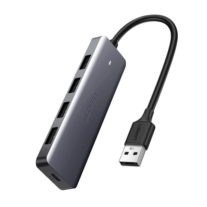 Ugreen USB Hub, USB 3.0, 4-port silver - box
