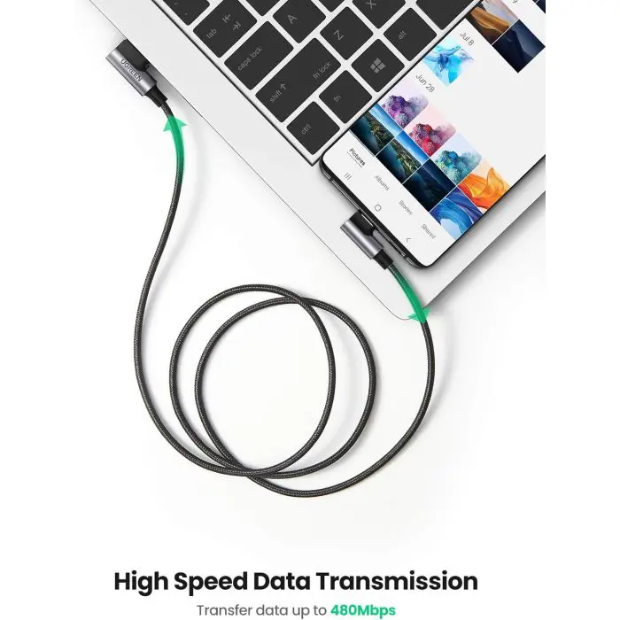 Ugreen USB to USB C 90 Degree Fast Charging Cable 1M