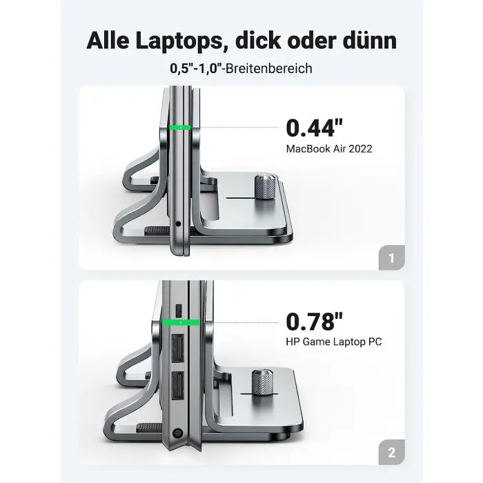 Ugreen vertical aluminum stand for laptop, for MacBook Pro/Air, laptops, iPad and others.