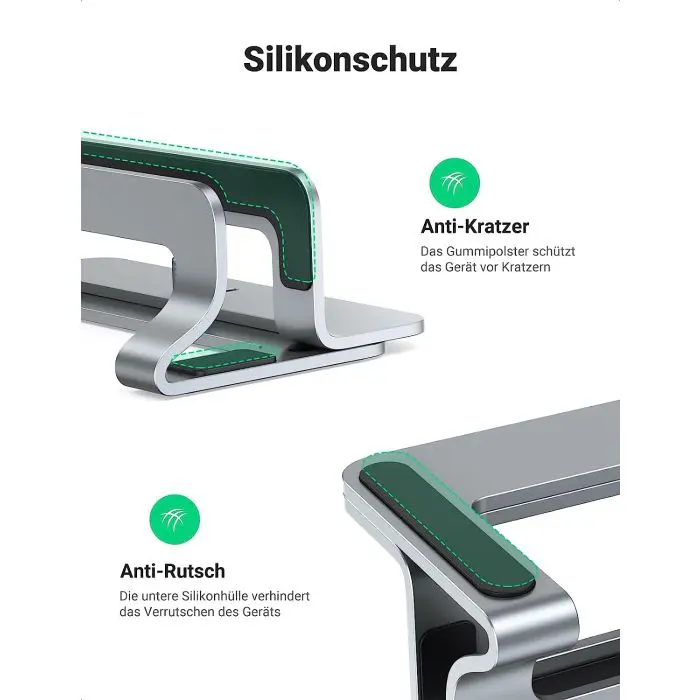 Ugreen vertical aluminum stand for laptop, for MacBook Pro/Air, laptops, iPad and others.