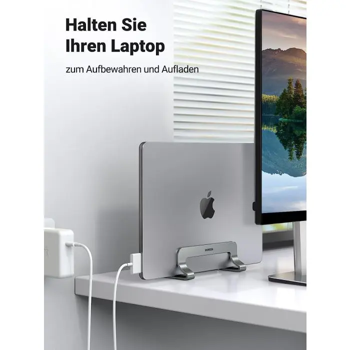 Ugreen vertical aluminum stand for laptop, for MacBook Pro/Air, laptops, iPad and others.