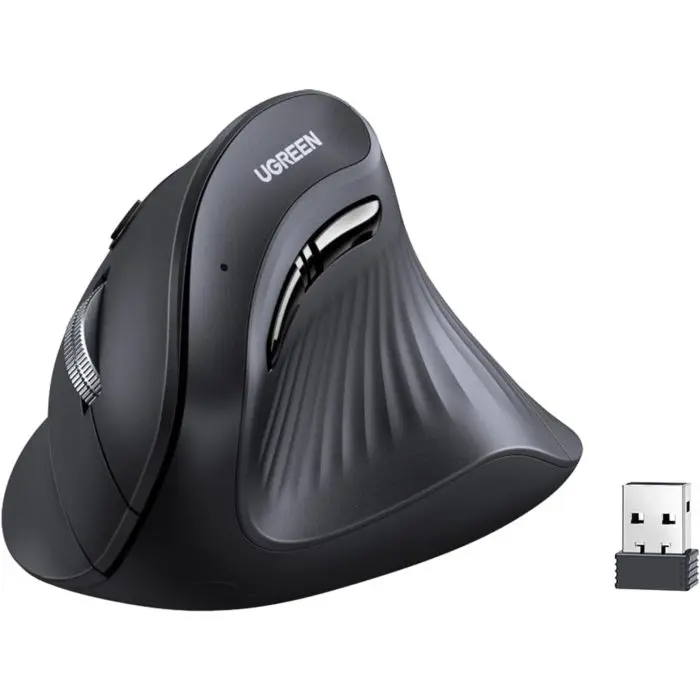 Ugreen wireless ergonomic vertical mouse with Bluetooth and Wi-Fi connection