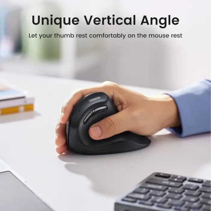 Ugreen wireless ergonomic vertical mouse with Bluetooth and Wi-Fi connection