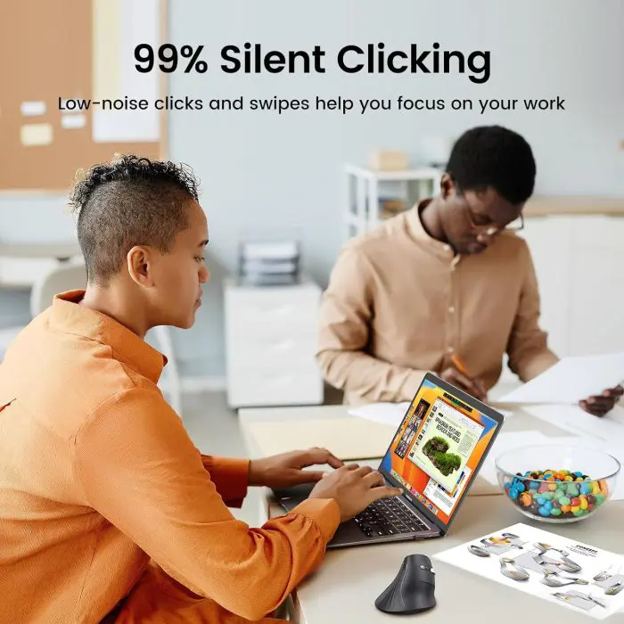 Ugreen wireless ergonomic vertical mouse with Bluetooth and Wi-Fi connection