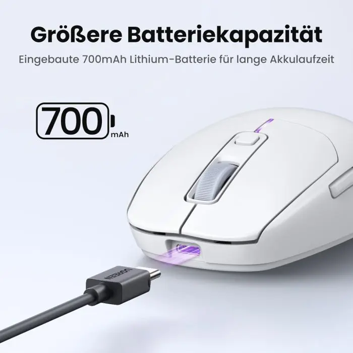 Ugreen wireless mouse 5000 DPI 2.4G+BT - white