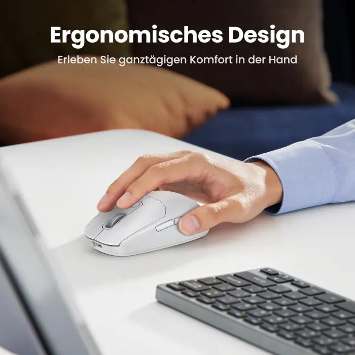 Ugreen wireless mouse 5000 DPI 2.4G+BT - white