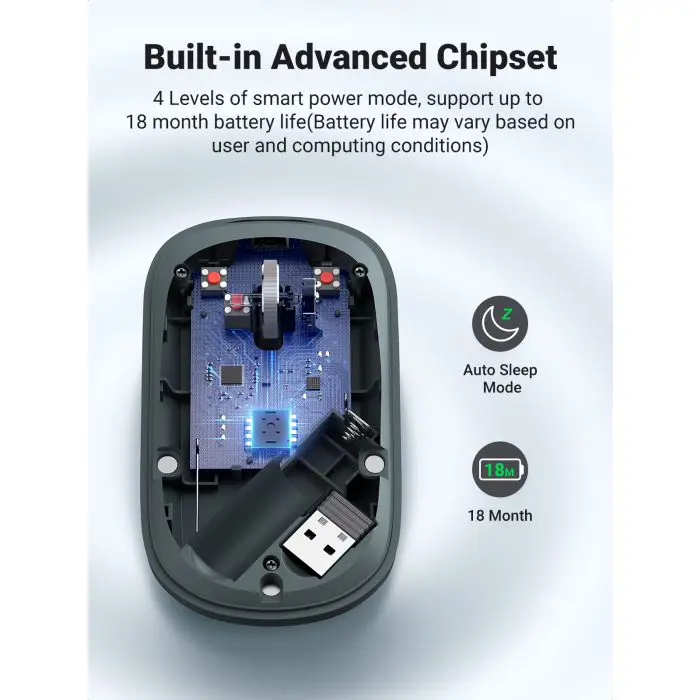 Ugreen wireless silent, thin and light mouse 2.4GHz, 400DPI green - box