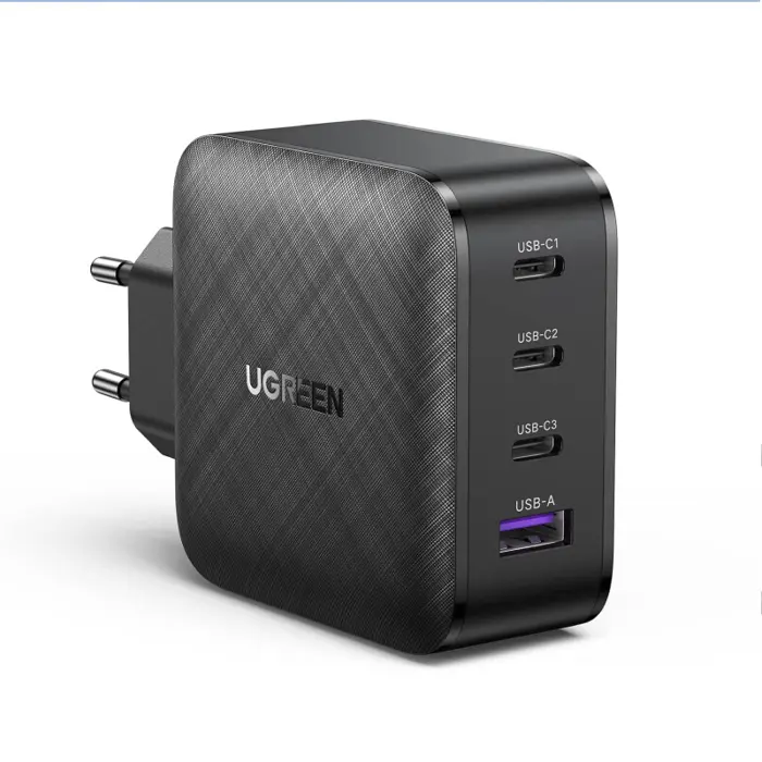 UGREEN zidni punjač 65W, 1xUSB-A, 3xUSB-C, GaN II Tech, QC4.0+, PD3.0, crni