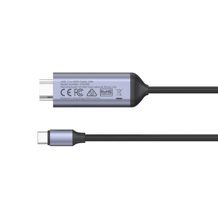 UNITEK CABLE USB-C - HDMI 8K, USB 4, HDR10+, 1,8M