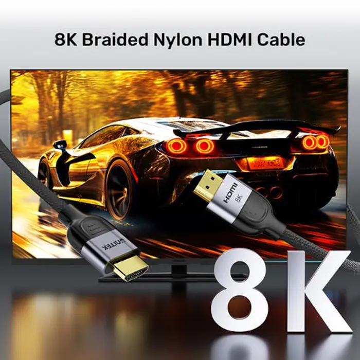 UNITEK HDMI CABLE 2.1 LUX BRAIDED NYLON, 2M