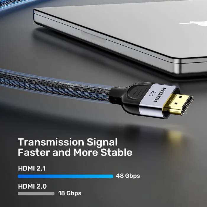 UNITEK HDMI CABLE 2.1 LUX BRAIDED NYLON, 3M
