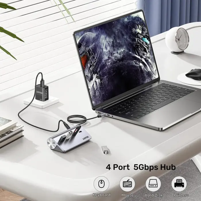 UNITEK HUB USB-C 2X USB-C 2X USB-A 5GBPS ALU