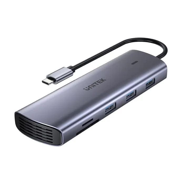 UNITEK HUB USB-C 9IN1 HDMI, VGA, SD, RJ45, PD 100W