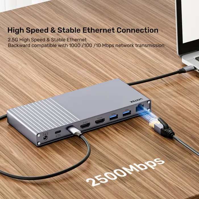 Unitek Potrójna stacja dokująca USB4 40Gb/s,Napajanje 120W