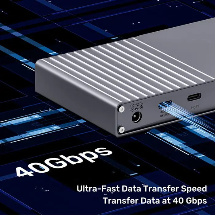 Unitek Potrójna stacja dokująca USB4 40Gb/s,Napajanje 120W