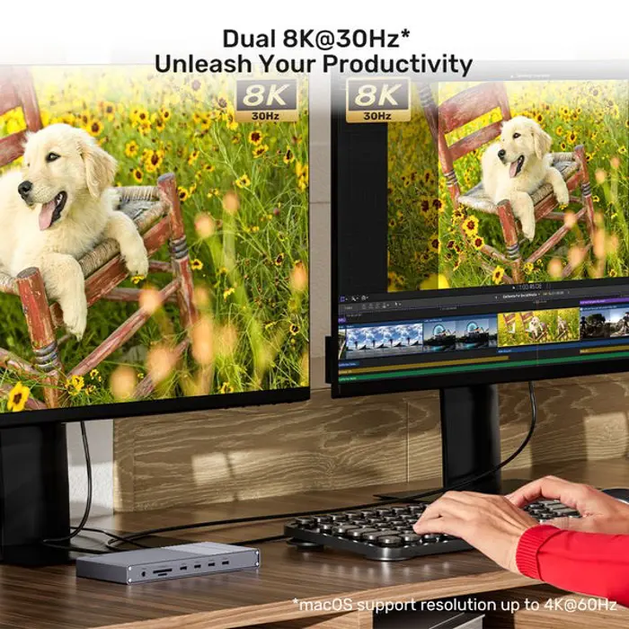 Unitek Potrójna stacja dokująca USB4 40Gb/s,Napajanje 120W