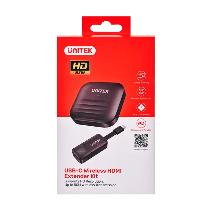 UNITEK V1184A01 AV extender AV transmitter & receiver Black
