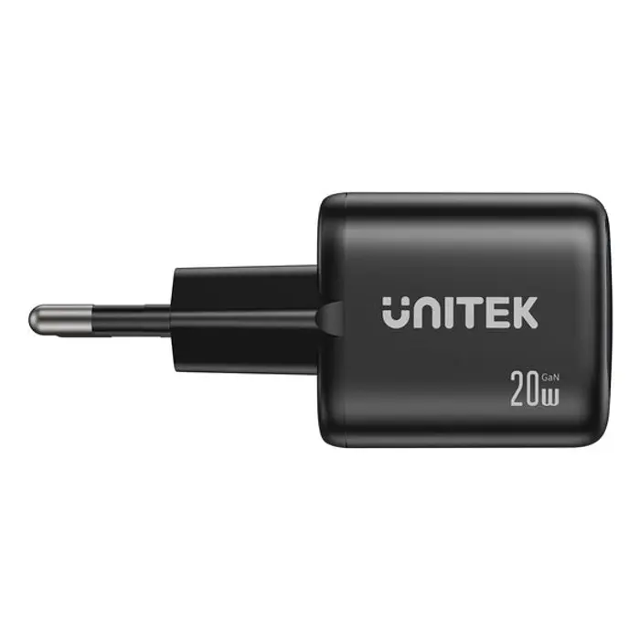 UNITEK WALL CHARGER 2X GAN USB-A & USB-C 20W BLACK
