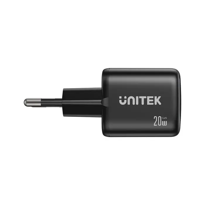 UNITEK WALL CHARGER 2X GAN USB-A & USB-C 20W BLACK
