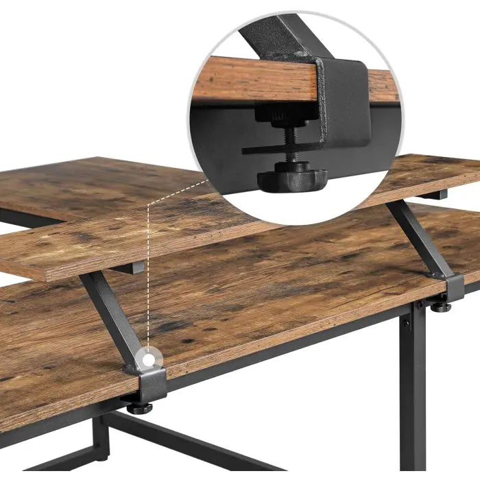 Vasagle Alinru Computer Table, L-shaped corner table with monitor