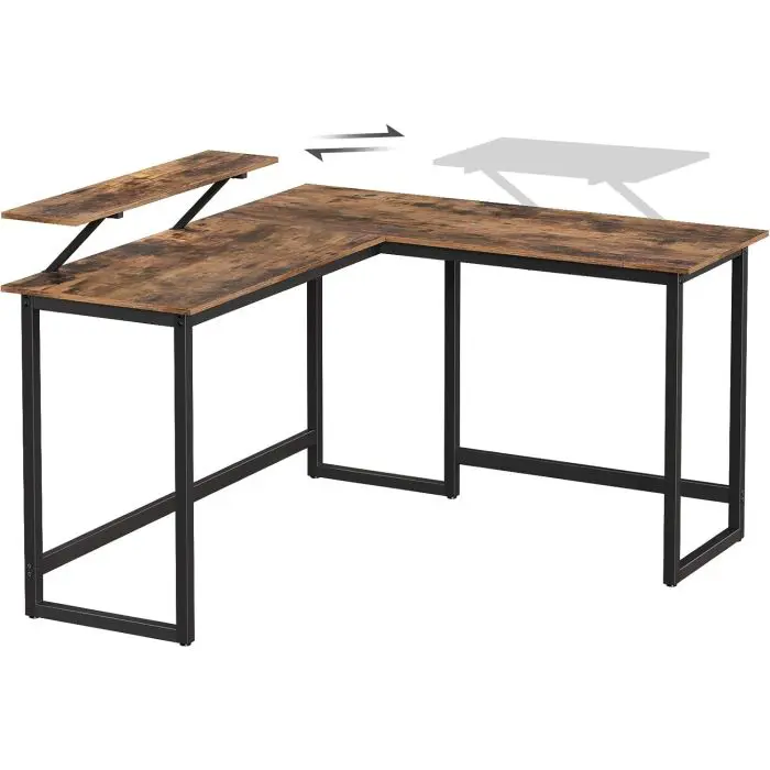 Vasagle Alinru Computer Table, L-shaped corner table with monitor