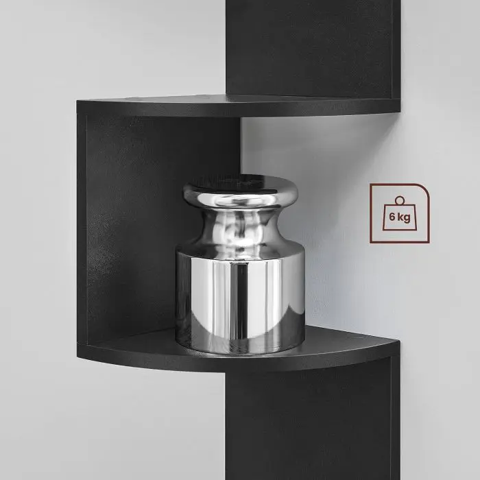 VASAGLE LBC20BK wall corner shelf, black